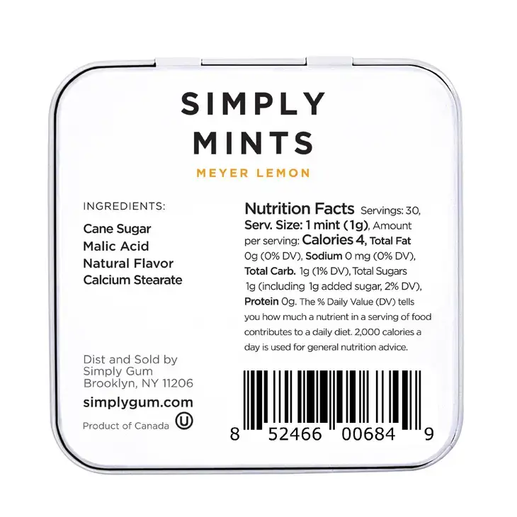 Thumbnail: Simply Mints Meyer Lemon Back View