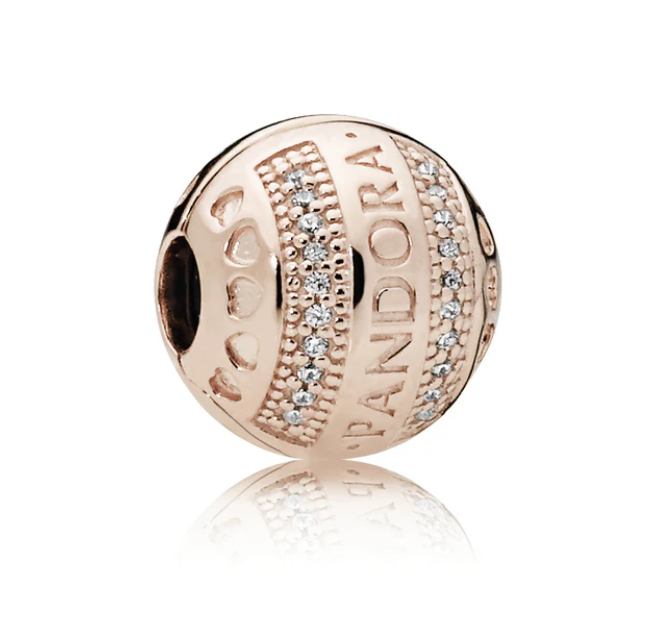 Clip Esfera Pandora con Zirconia Rose Gold