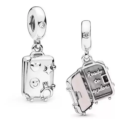 Charm Colgante Maleta Plateada