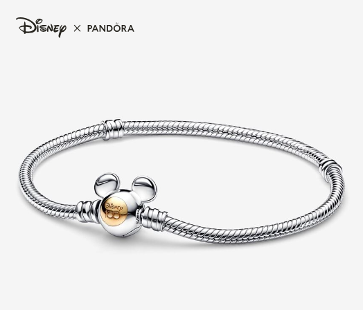 Pulsera con Broche de Mickey Mouse, 100 Aniversario de Disney