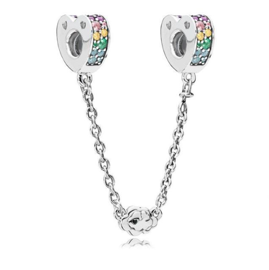 Cadena de Seguridad Zirconia Arcoiris