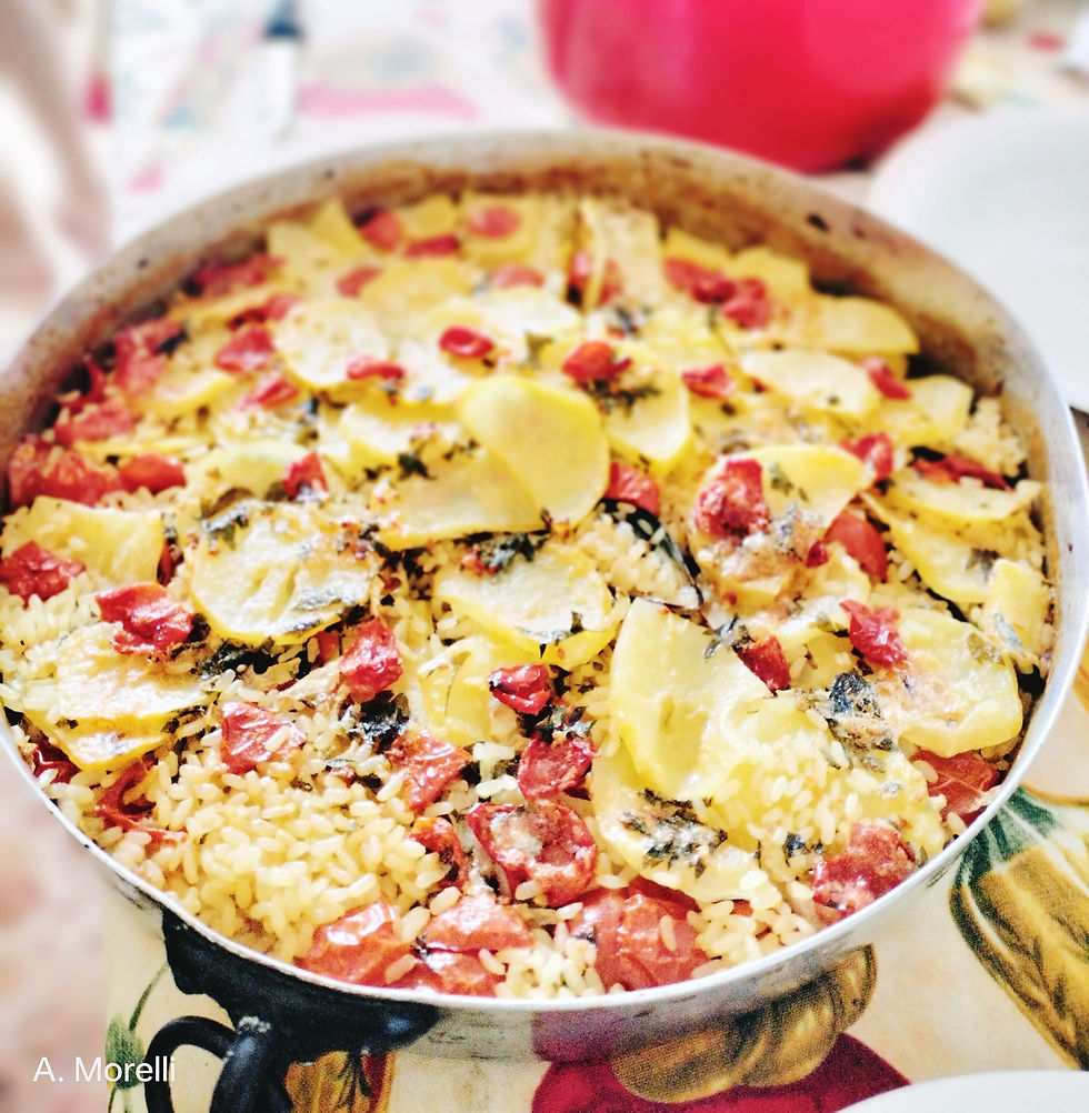 Rice, potatoes, and mussels: a classic Italian dish for home cooking Lanzarote.