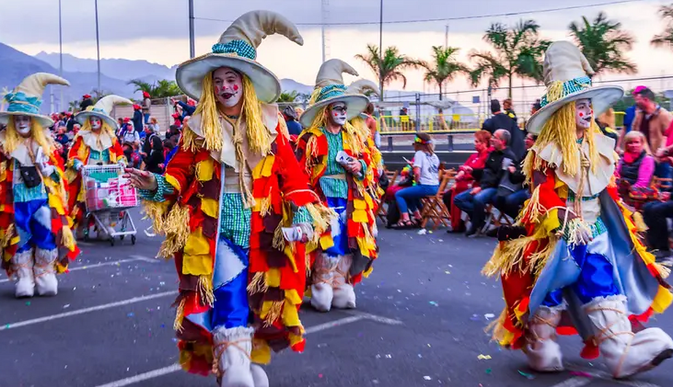 Carnival parade in one of the streets of Lanzarote.
