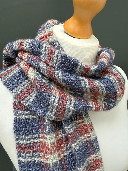 Pick-Up Stick Scarf Weaving Kit | Lyocell & Falkland Wool | Blue/Pink ...