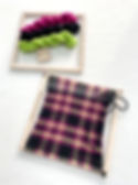 black, pink, lime square frame weaving loom kit