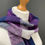 Thumbnail: handwoven cotton purple, navy and grey scarf