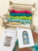 rigid heddle loom scarf weaving kit with assembled loom, instructions and yarn