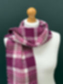 pink and plum and white checked scarf