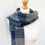 Thumbnail: midnight blue and grey handwoven scarf