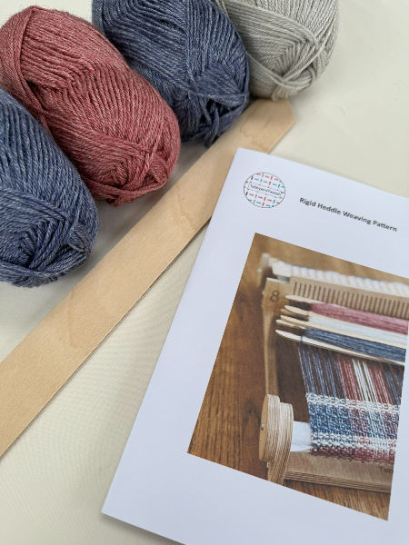 Pick-Up Stick Scarf Weaving Kit | Lyocell & Falkland Wool | Blue/Pink ...