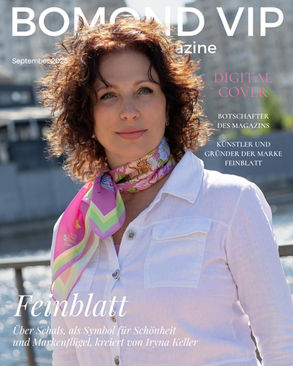 Feinblatt. Über Schals, als Symbol für Schönheit und Markenflügel, kreiert von Iryna Keller