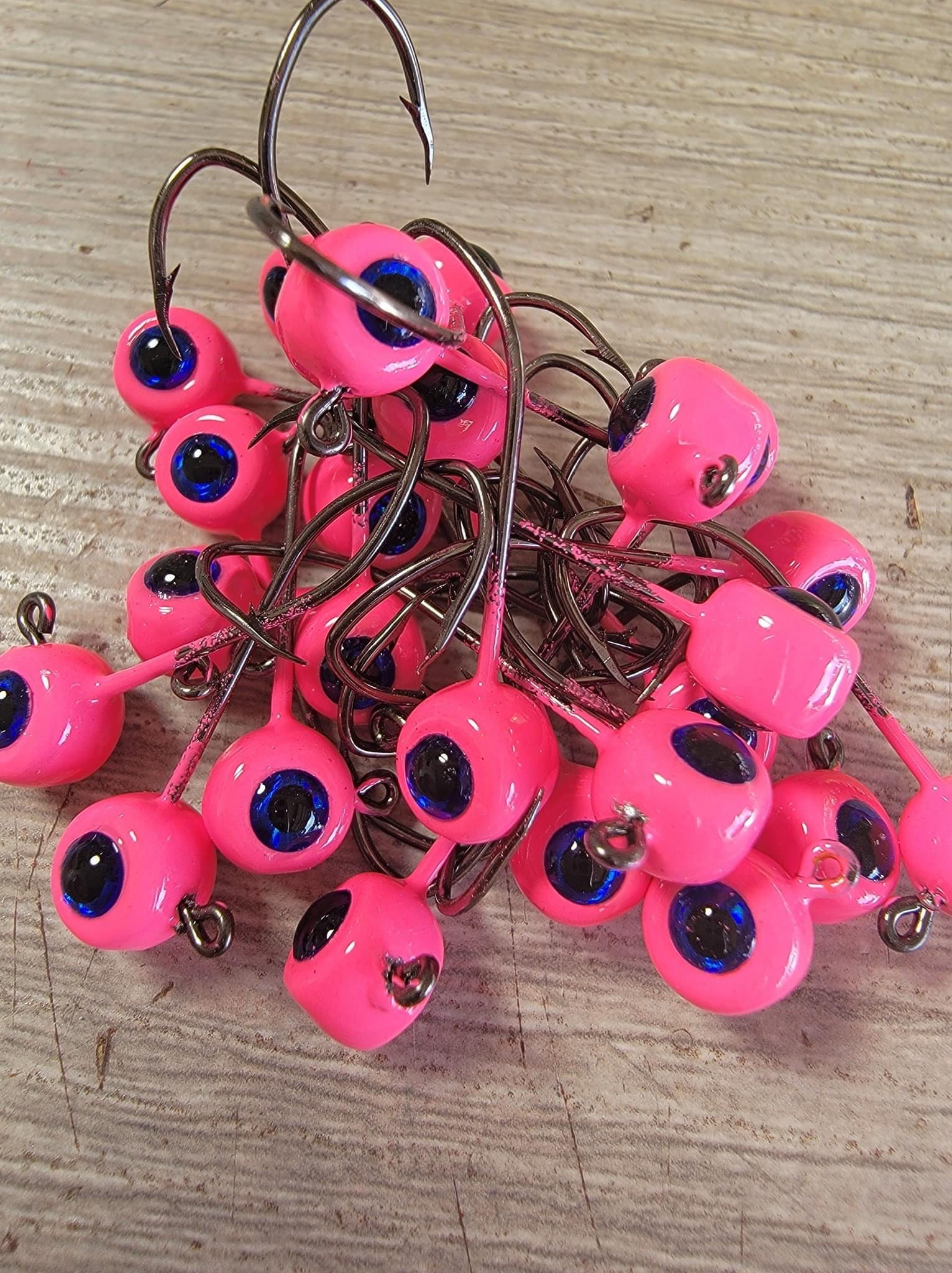 Painted jigs with eyes 10 pk