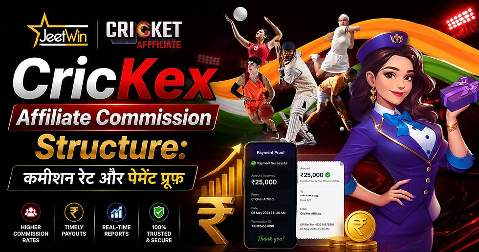 CricKex Affiliate Commission Structure: कमीशन रेट और पेमेंट प्रूफ