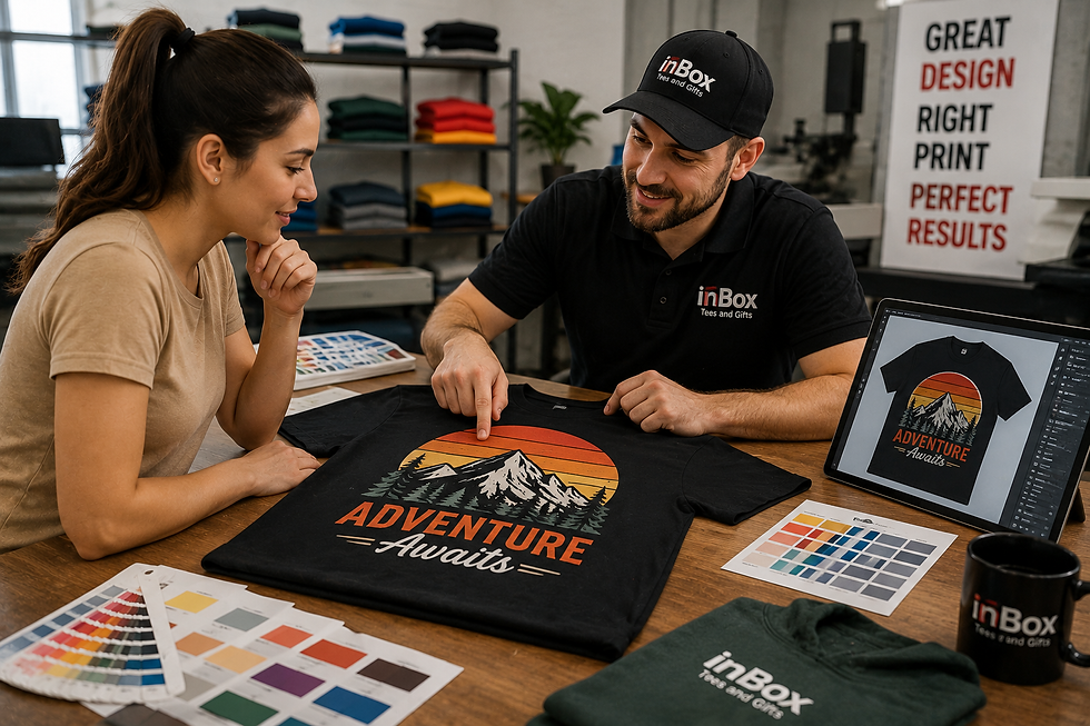 custom apparel consultation, choosing the right printing method, custom t-shirt design planning