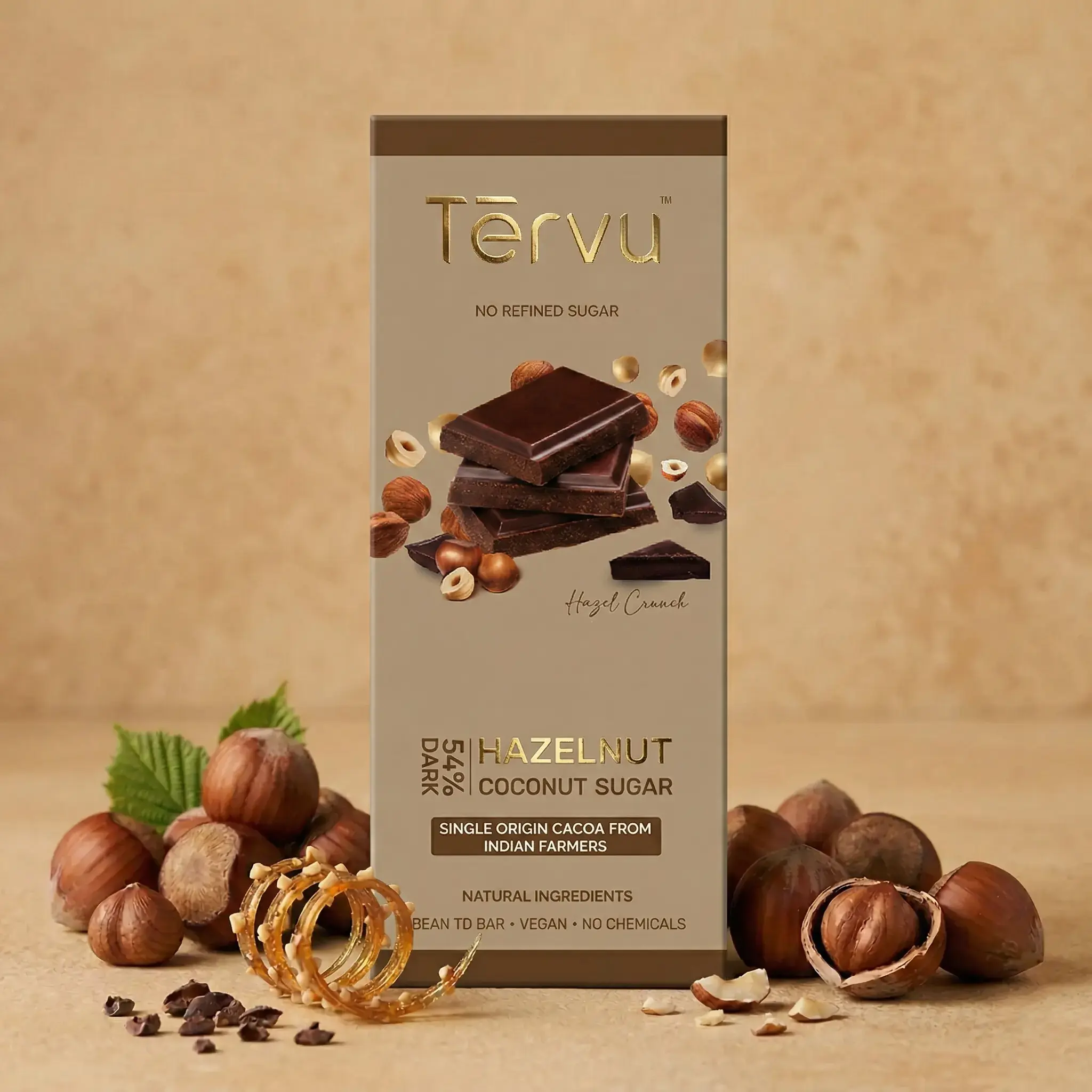 Tērvu Hazel Crunch 54% (Coconut Sugar)