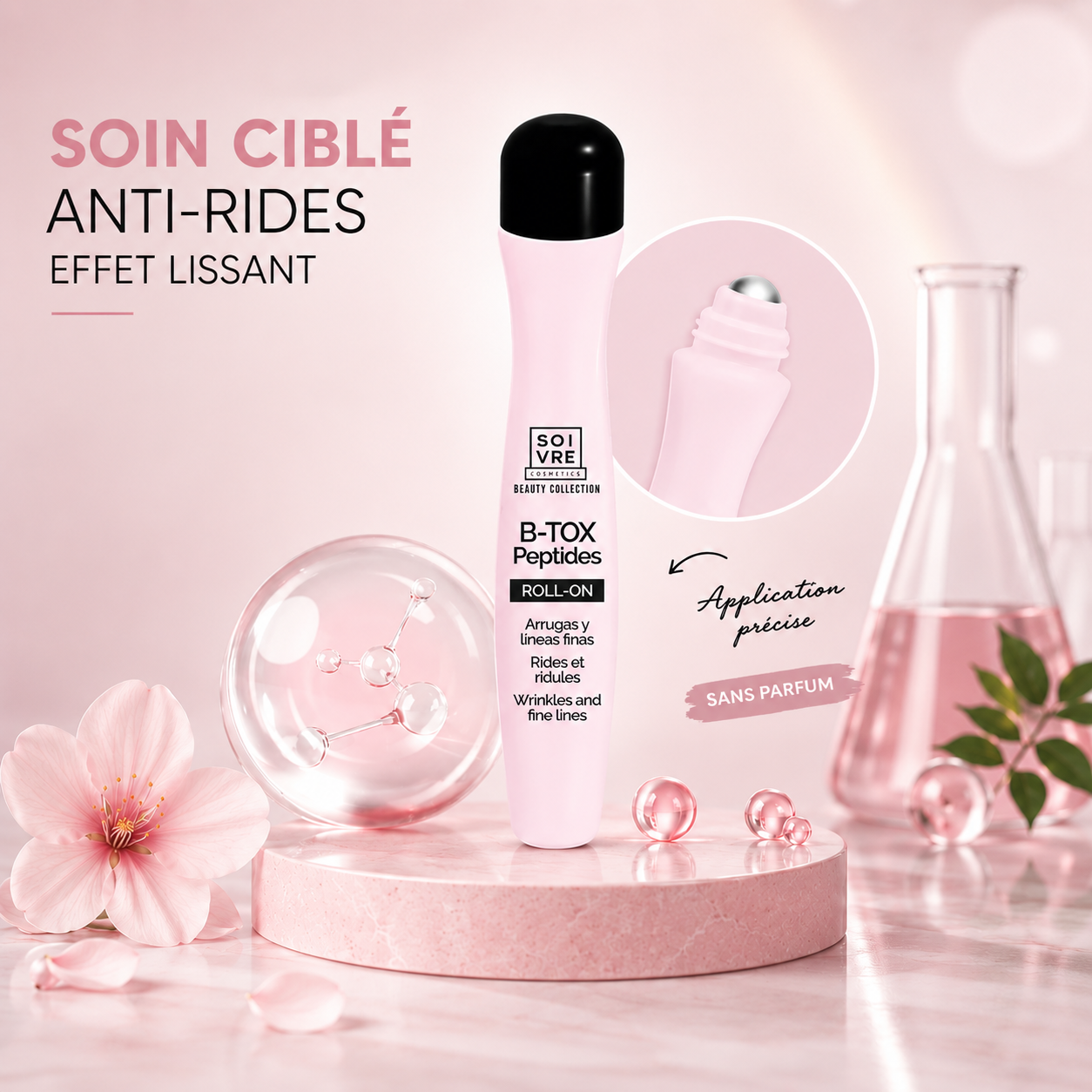 ROLL-ON EFFET BOTOX AUX PEPTIDES , ANTI RIDES ET RIDULES - SOIVRE COSMETICS