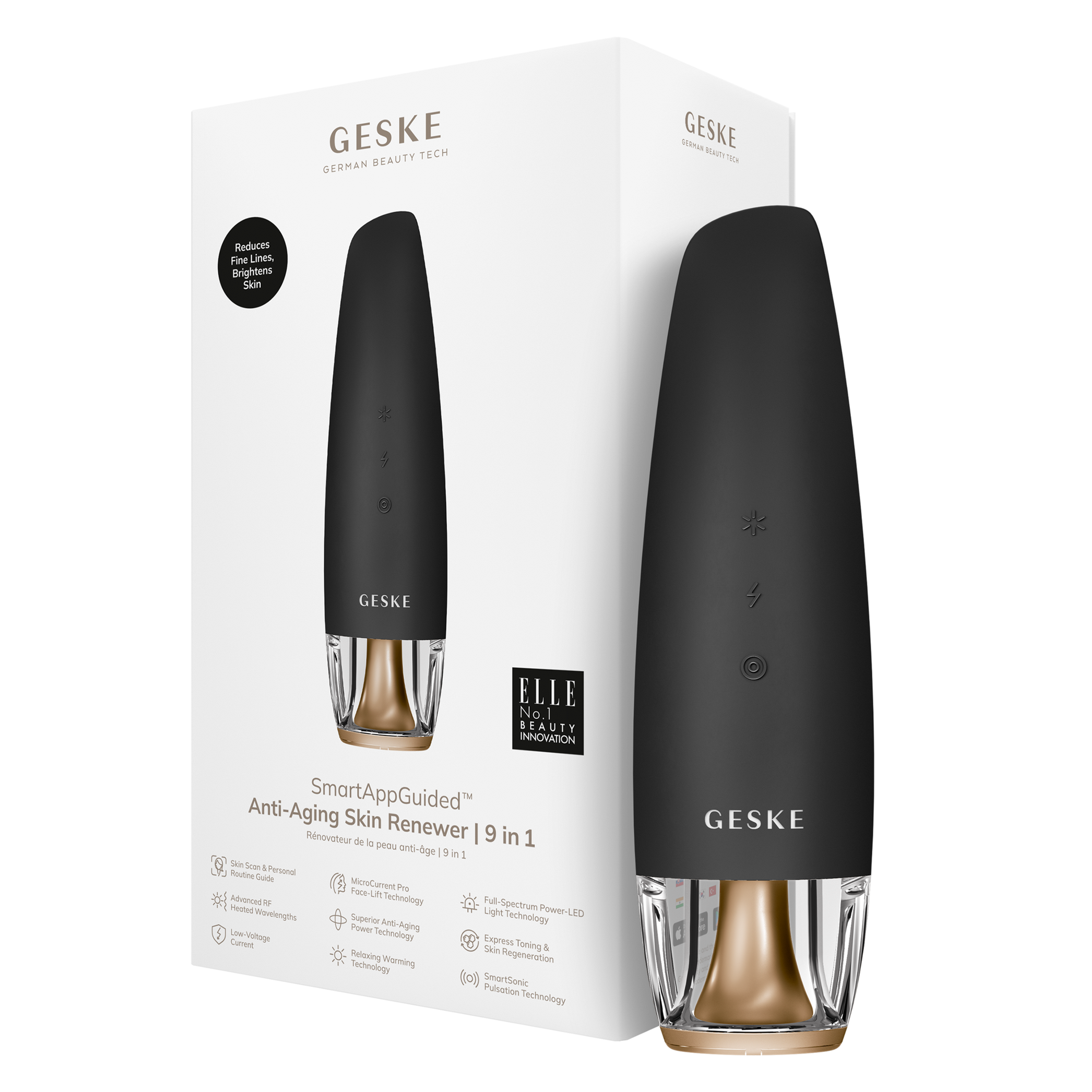 RÉJUVÉNATEUR DE PEAU À RADIOFRÉQUENCE, MICROCOURANT ET LED - GESKE BEAUTY TECH