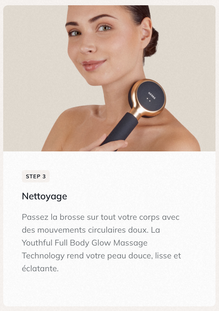 Miniature : BROSSE NETTOYANTE  À ONDE PULSÉES ET LED POUR LE CORPS |9 IN 1-GESKE BEAUTY TECH