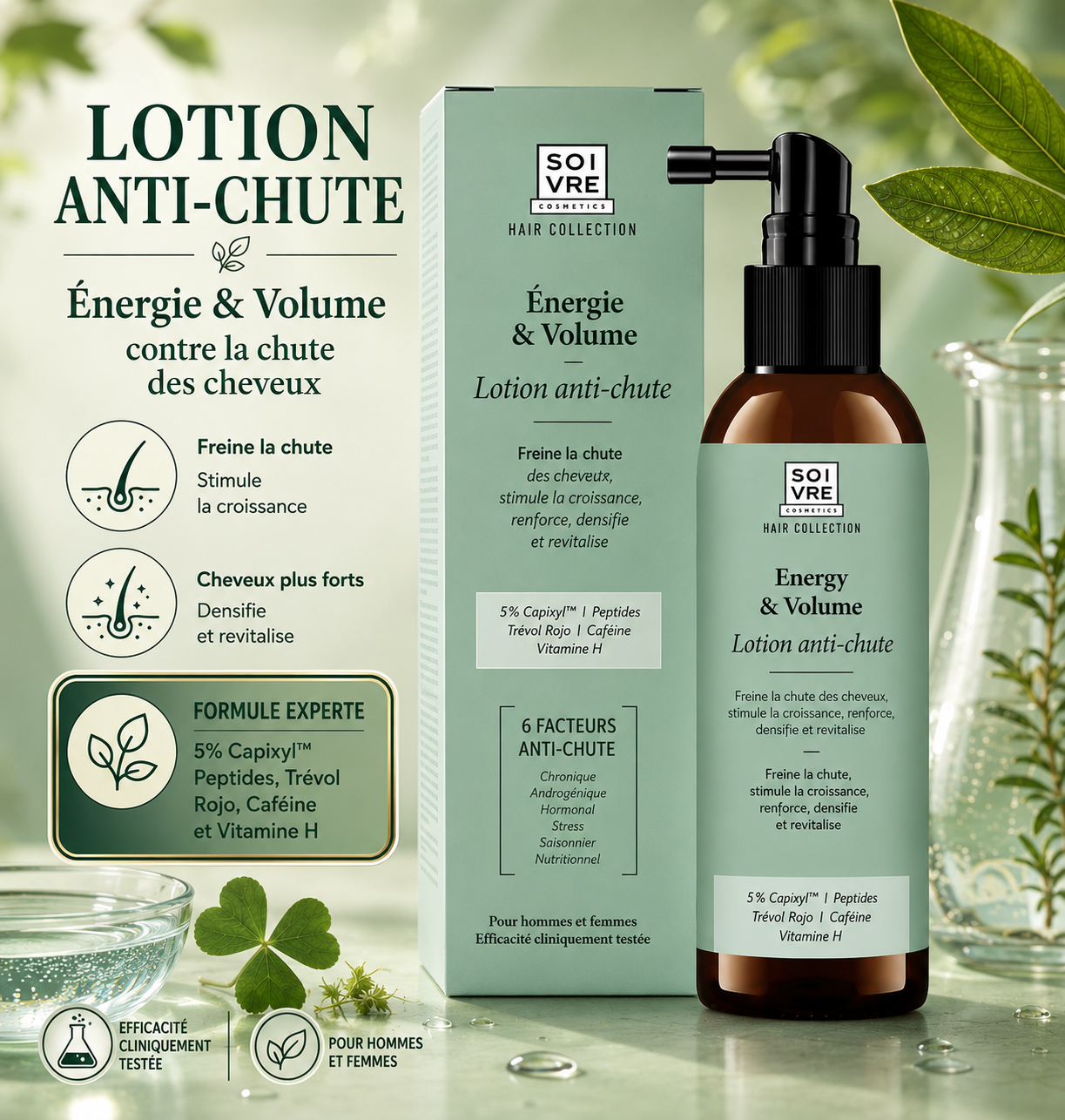 LOTION ANTI-CHUTE ET CROISSANCE CELLULE MÈRES VÉGÉTALES - SOIVRE COSMETICS
