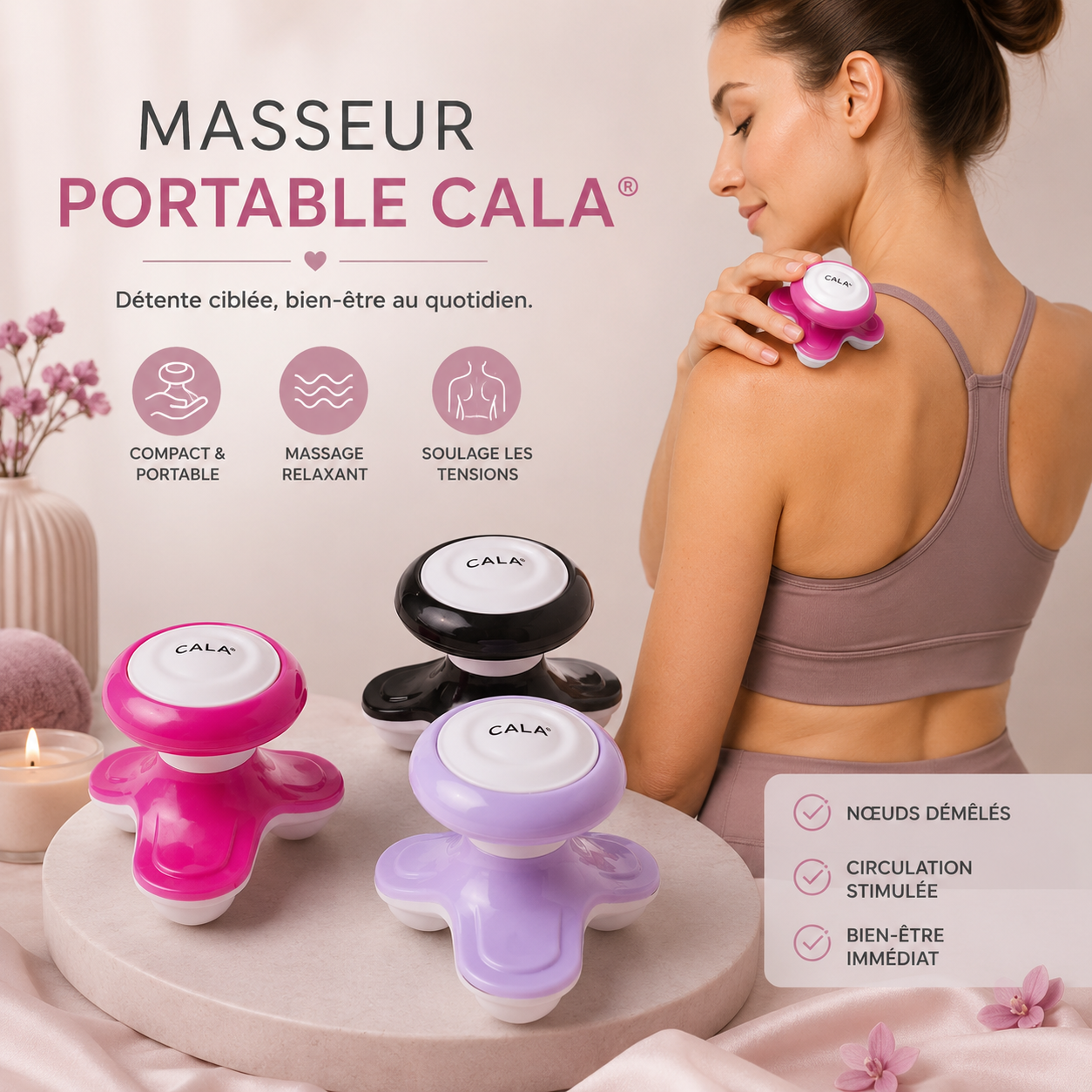 MINI MASSEUR VIBRANT PORTABLE POUR LE CORPS