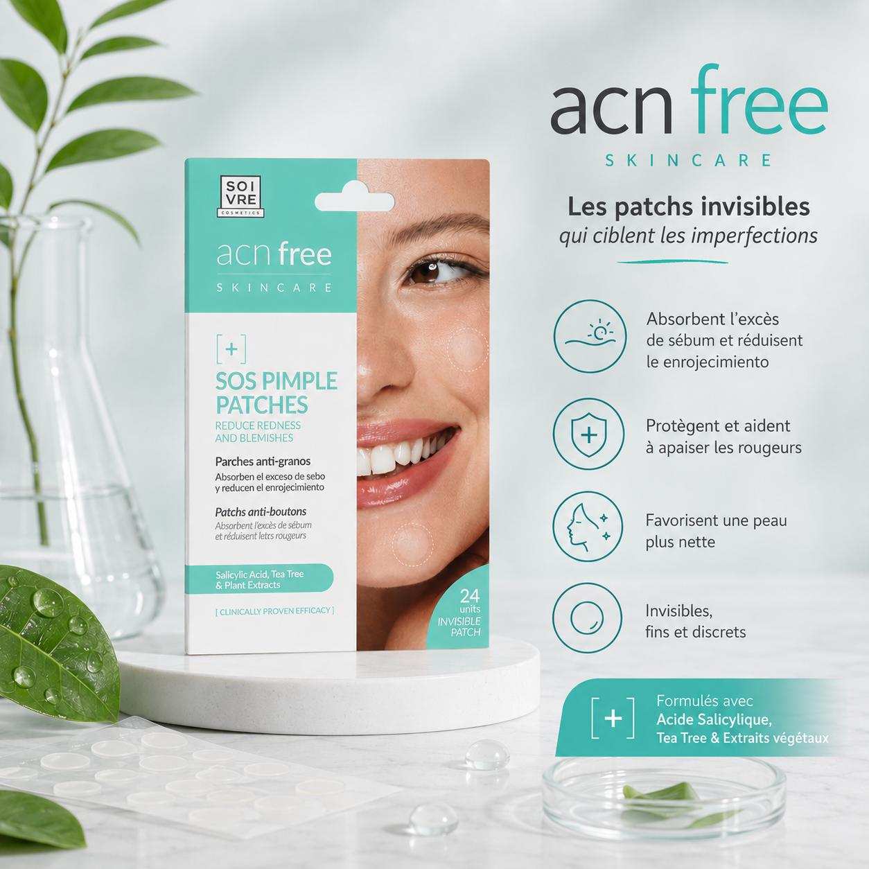 GAMME ACN FREE SOS PATCH ANTI-IMPERFECTIONS (24PCS) - SOIVRE COSMETICS