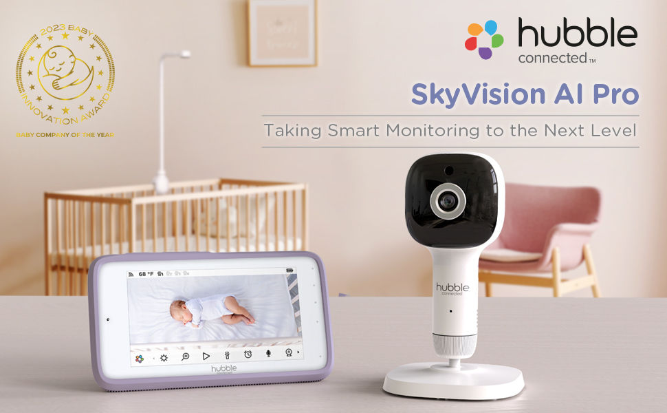 Hubble Connected Nursery Pal (SkyVision AI Pro) and cozy bedroom