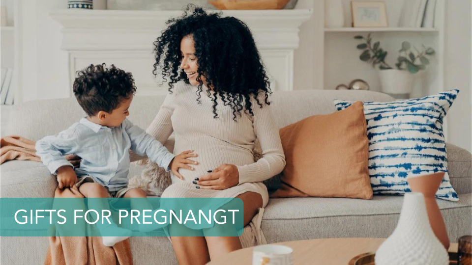 pregnant mom and her elder child on couch
