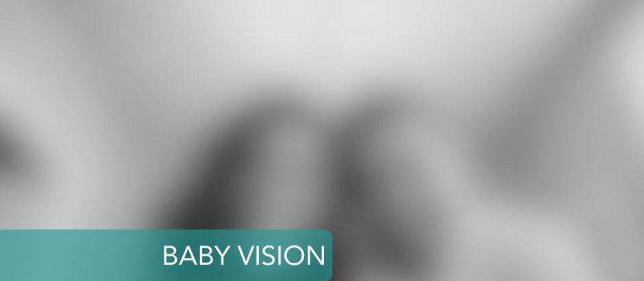 blurry vision of baby, black and white