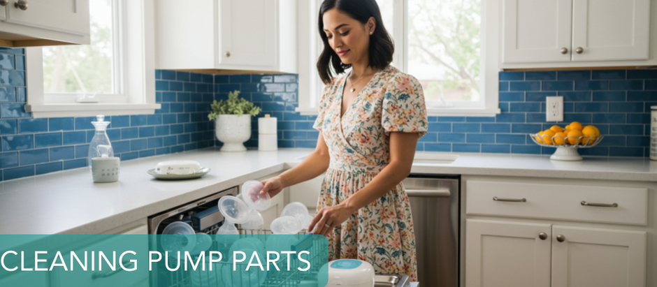 Mom washing breast pump parts—how to clean and sanitize pump parts safely