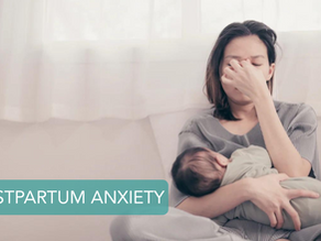 Anxiety, mom and baby on couch