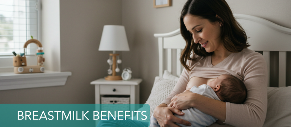 Mother breastfeeding newborn—showing the benefits of breastfeeding backed by science