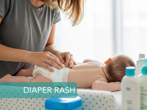 mom changing babies diaper