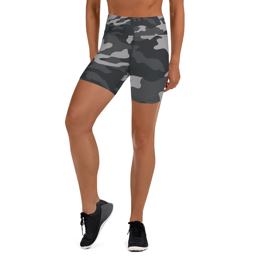 Black Camo Yoga Shorts