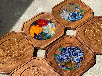 Cloisonné Filigree & Raden Coaster