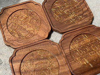 Cloisonné Filigree & Raden Coaster