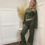 Thumbnail: KHAKI CROPPED ZIP UP TRACKSUIT 