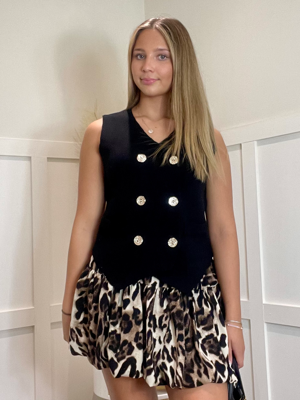 BLACK DOUBLE GOLD BUTTON WAISTCOAT