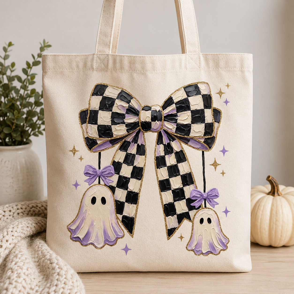 Ghost Bow Tote Bag