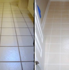 bathroom, grout recoloring, sealing