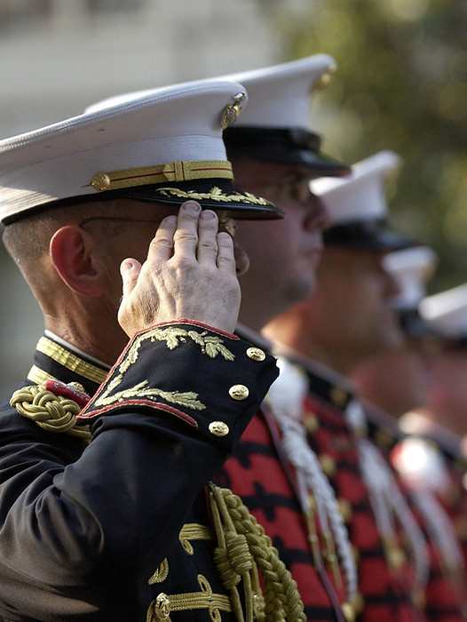Military Officers Saluting