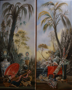 Dos chinoiseries, anónimo S. XVIII