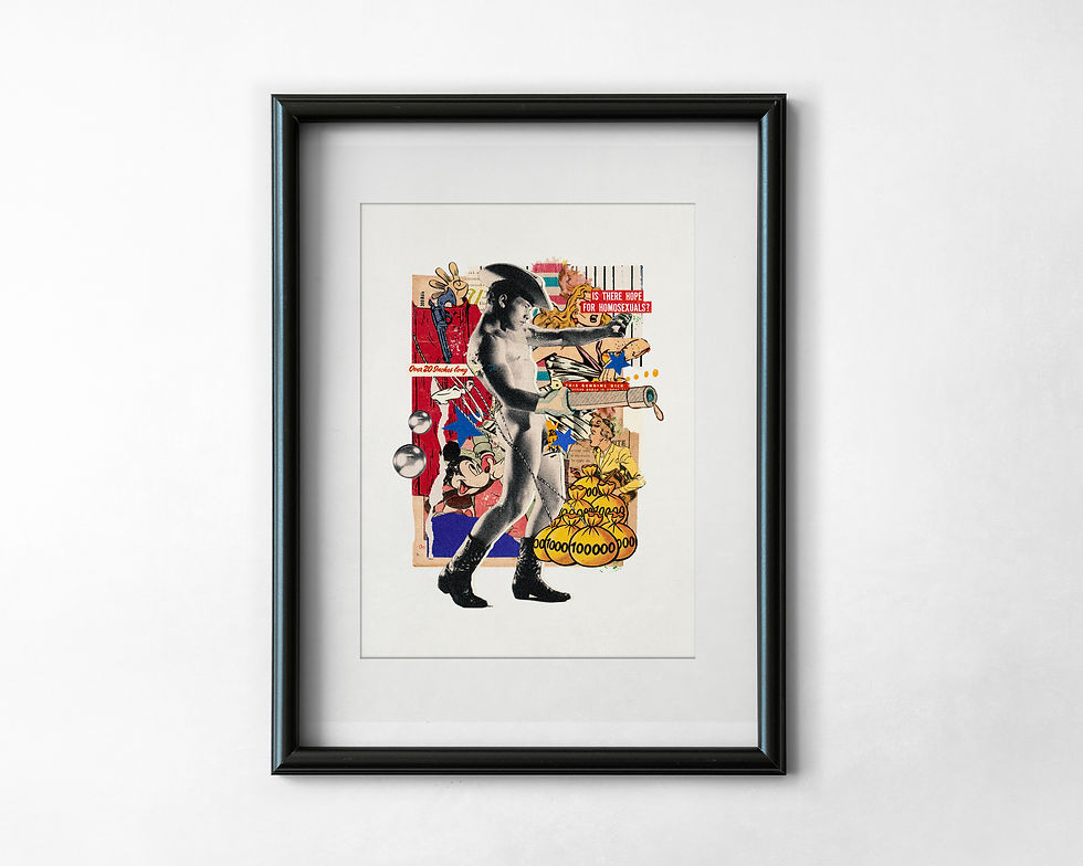 Thumbnail: Hey Cowboy! - Collage Art Print