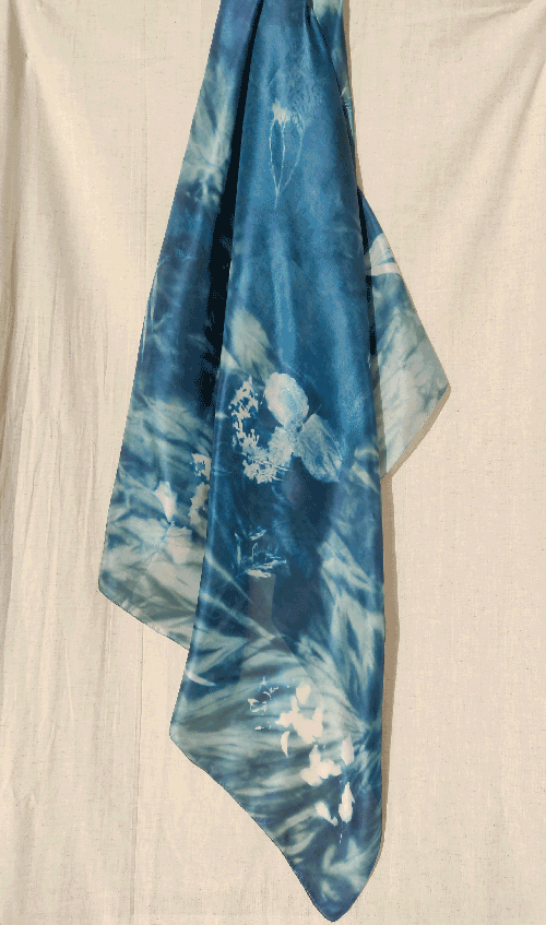 Cyanotype Silk Scarf