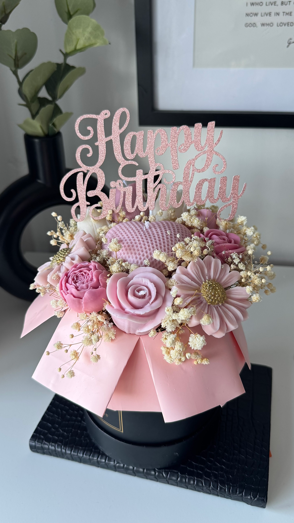 Thumbnail: THE LOVE HEART FLOWER CANDLE BOUQUET