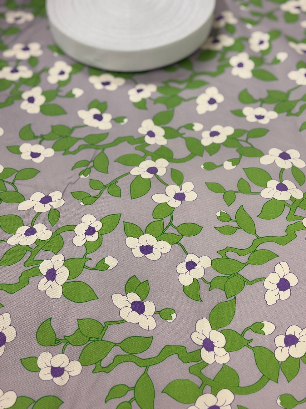 Thumbnail: Magnolia in purple silk and cotton fabric
