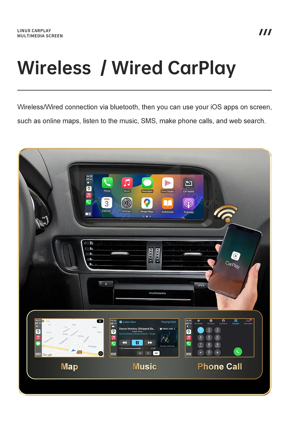 Thumbnail: AUDI 8.9 Inch Screen Upgrade - Apple Carplay & Android Auto A4 A5 Q5 RS4/5