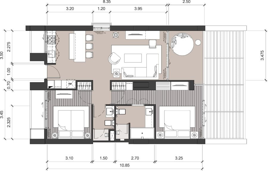 แผนผังห้อง 2 Bedroom