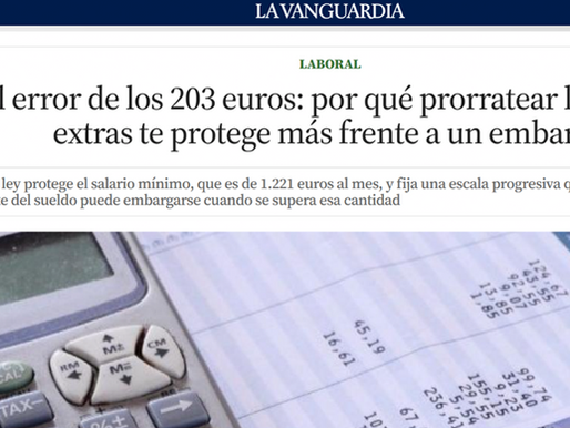 NUEVO ARTÍCULO EN LA VANGUARDIA EN EL QUE HEMOS COLABORADO COMO ESPECIALISTAS EN DERECHO CIVIL Y LABORAL: EMBARGOS