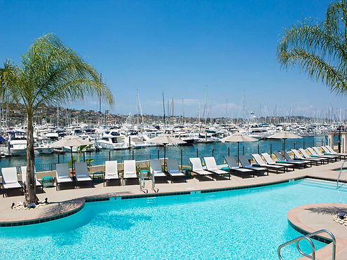 Poolside view over-looking the harbor
