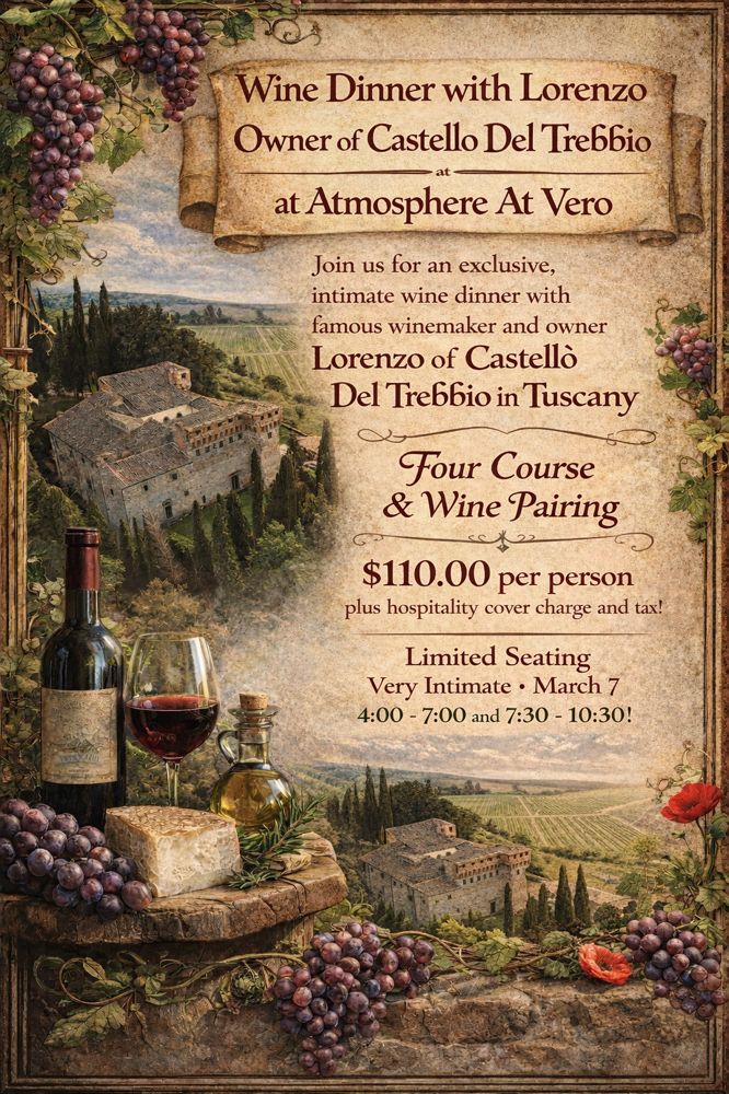 Late Seating: Italian 4-Course Wine Pairing Dinner